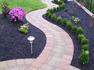 Departure bay paver walkway and landscape plantings