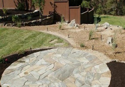 circular patio with flagstone nanaimo