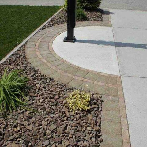 driveway extension using paving stone accent