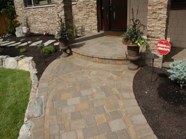 front entrance with paving stones in nanaimo