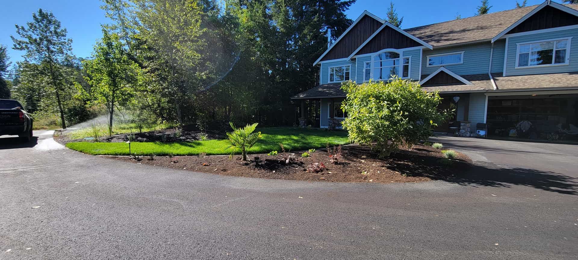 front yard turf and irrigation - myles lake nanaimo landscapers 2022
